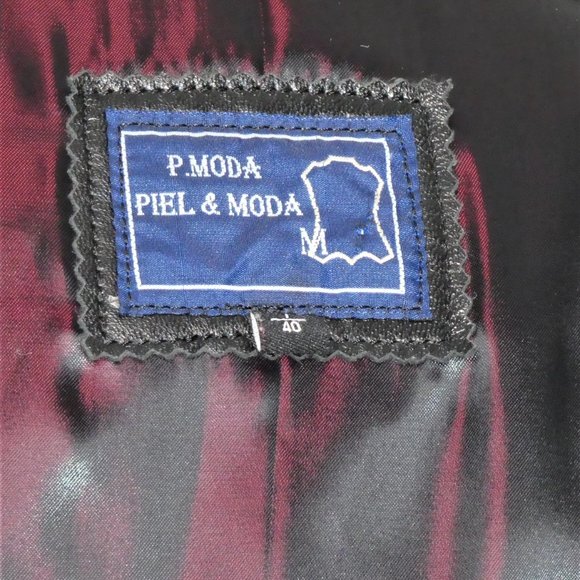 Piel & MODA Black Leather  Blazer / Jacket SIZE 40 - Picture 16 of 16